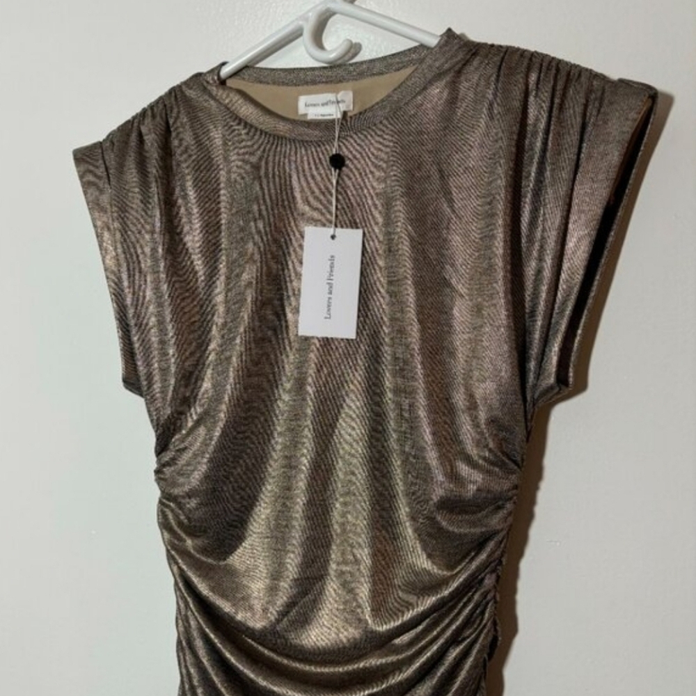 NWT | Lovers and Friends Rosie Proseco Shimmer Rose Gold Dress Small - Picture 6 of 12